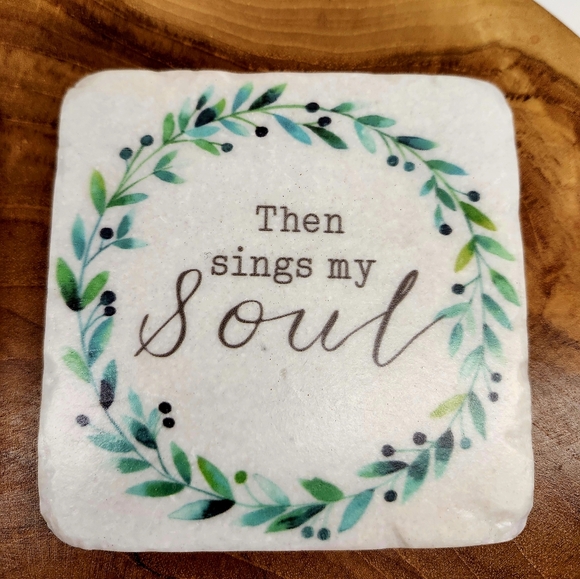 Wreathed Inspirational Quotes Coasters, 4-Piece Set - Picture 2 of 4